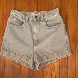 American Apparel Sky Blue High Waist Shorts